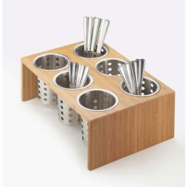 Cal-Mil Bamboo 3 Cylinder Display 16inW x 5-1/2inD x 6inH, Cal Mil Plastics, Mfr#: 1425-3-60